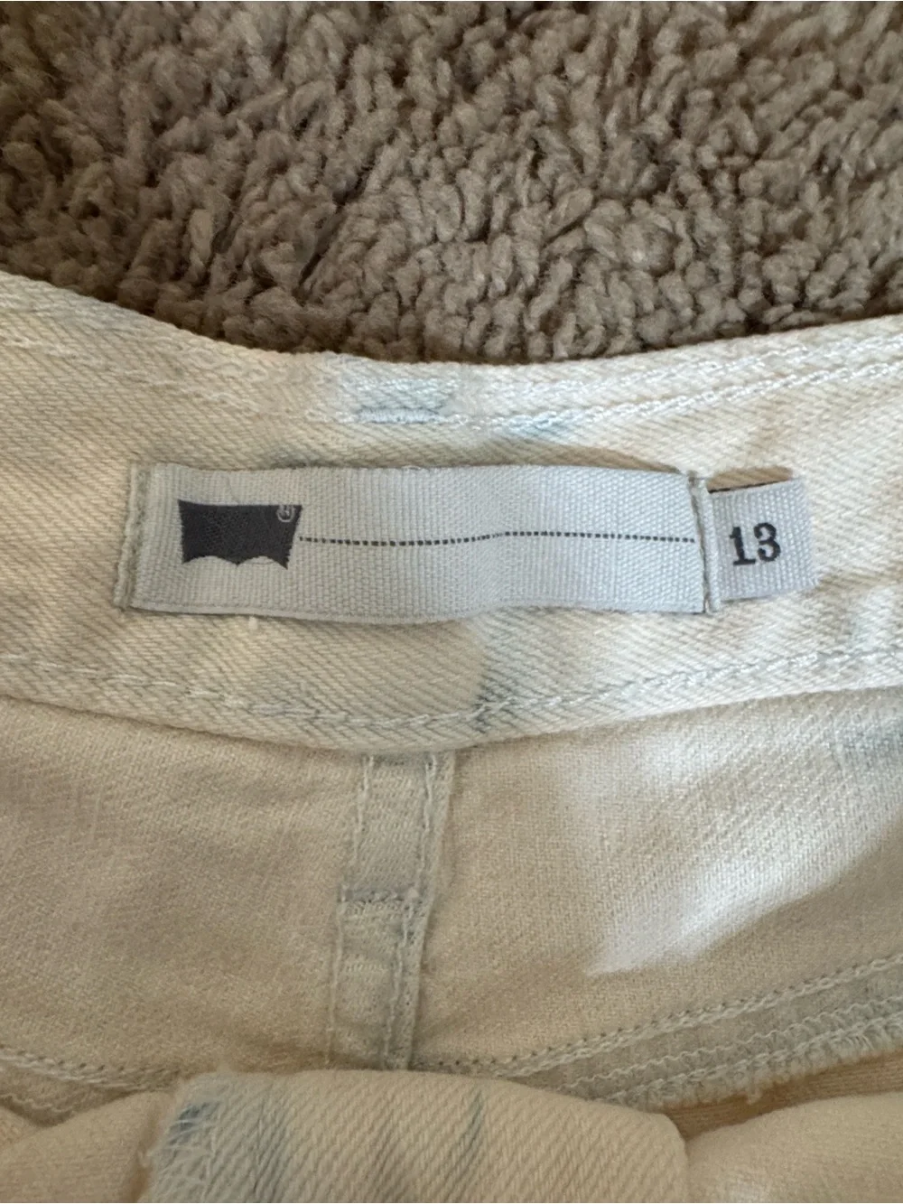 NWT Levi's Tie-Dye Blue Cream Denim Cutoffs Shorts Women's size 34